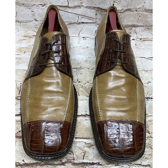 Belvedere Florence Men’s Genuine Crocodile Sand Brown Dress Shoes Size 12M main image 9